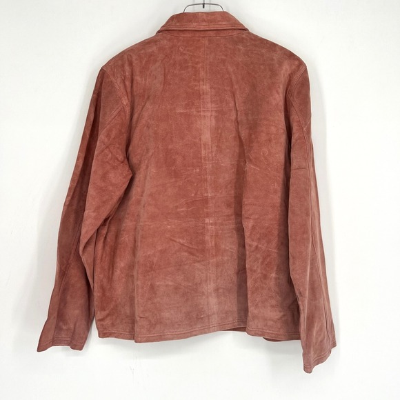 Jessica Holbrook Leather Jacket Womens L Floral Embroidered Boho Western Pink - Picture 2 of 5